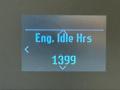 Display screen showing engine idle hours with the reading 1399 on a 2021 Ford Econoline