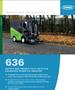 A 2015 Tennant 636 Green Machine, a compact outdoor sweeper with adjustable controls and a suction power feature for efficient debris collection