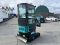 2024 AGT Industrial Green QH13R Mini Excavator with a black and turquoise design featuring a cabin and a front-mounted digging arm