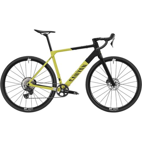 2026 Canyon Grail CF 8 Carbon Gravel Road Bike with a yellow and black frame disc brakes and DT Swiss wheels