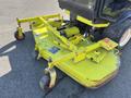 A 2010 Kubota F3990 mower deck is primarily yellow with adjustable height settings and wheels attached for mobility