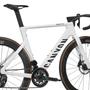 2025 Canyon Aeroad CF SLX 8 AXS Road Bike in white with black accents featuring aerodynamic frame and carbon wheels