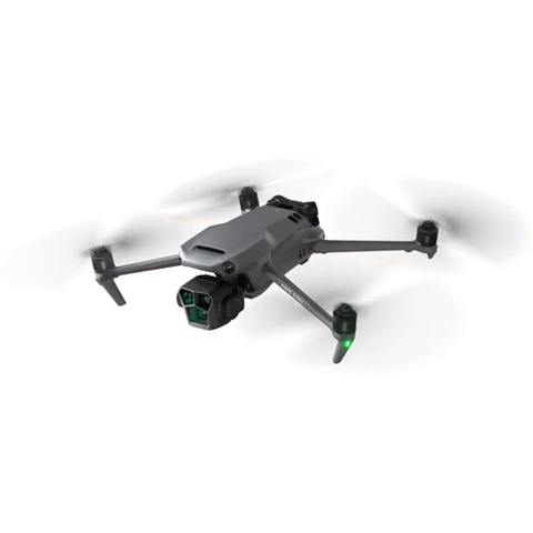 DJI Mavic 3 Pro Drone with Fly More Combo and DJI RC Pro featuring four rotors and dual cameras on the front