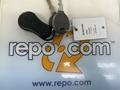 A 2005 Chrysler PT Cruiser key with a key fob is displayed on a background featuring a logo from a repossession service