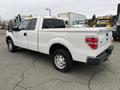 A white 2010 Ford F-150 pickup truck with a pickup bed and large wheels is parked with its driver's side visible