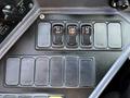 Dashboard controls of a 2022 Blue Bird Vision including various switches for lights and signals
