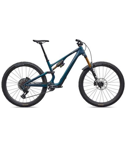 2026 Specialized Stumpjumper 15 EVO Pro mountain bike featuring a sleek design with a teal frame and black components equipped with SRAM X0 AXS drivetrain and wide tires