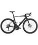 A 2024 BMC Teammachine R 01 Four road bike featuring a sleek black frame disc brakes and streamlined design with aerodynamic components