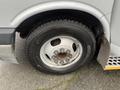 Close-up of a tire mounted on a 2018 Chevrolet Express showing the wheel rim and tire tread pattern