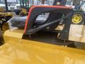 A yellow 2024 AGT KRW 23 Mini loader seat with a black cushion and a red safety bar visible in the foreground