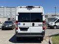 A 2016 RAM Promaster van viewed from the rear with a white exterior and black windows featuring a handicap symbol on the left side
