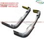 A pair of vintage 1965 Mercedes Benz W108 W109 chrome bumpers with yellow lenses on the ends