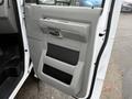 A 2019 Ford Econoline van's interior door panel featuring a textured gray surface with a handle and storage compartment