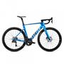 2026 Factor MONZA Shimano Carbon Performance Road Bike with a blue frame and disc brakes designed for high-speed cycling