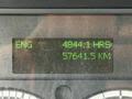Display panel showing operational hours as 4844.1 and distance travelled as 57641.5 kilometers on a 2020 Freightliner M2