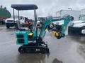2024 AGT Industrial MH12R Mini Excavator with a compact design tracks and an attached digging arm in a bright blue and green color scheme