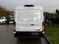 A white 2020 Ford Transit van viewed from the rear with a smooth surface and no visible markings or license plates