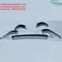 A set of chrome bumpers for a Ferrari 250 GT SWB featuring curved designs and various mounting brackets