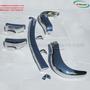 A set of chrome bumpers for a 1955-1963 Mercedes 190SL Roadster including main bumpers and smaller trim pieces