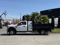 A 2019 Ford F-550 truck with a flatbed loaded with palm trees parked on a lot