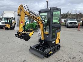 2024 AGT Industrial Yellow H13R Mini Excavator with a compact design and a front bucket attachment ready for construction tasks