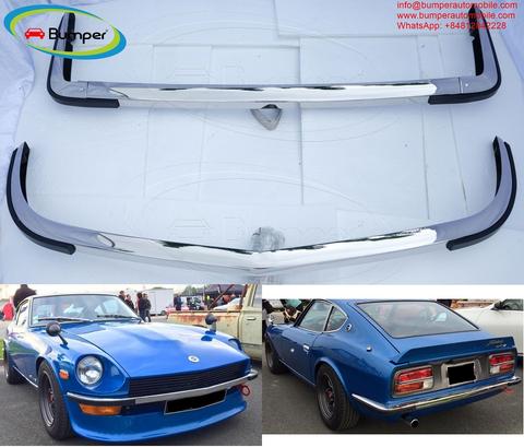 Datsun 240Z 260Z 280Z bumpers from 1969 to 1978 featuring chrome and rubber components