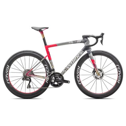 2025 Specialized S-Works Tarmac SL8 Forward 50 LTD Road Bike featuring a sleek frame design and high-performance Roval wheels