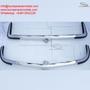 Two chrome bumpers designed for Datsun 240Z 260Z 280Z models from 1969 to 1978 featuring rubber accents