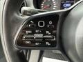Close-up of a steering wheel button panel featuring controls for cruise control with symbols for set, cancel, and on/off functions