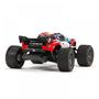 A red and blue Arrma 1/10 VORTEKS 3S 4X4 RTR Brushless Stadium Truck with large tires and a prominent rear wing