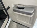 Close-up of the interior door handle of a 2010 Ford F-250 SD in a light gray finish with a textured surface