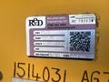 A yellow identification plate on a JCB 510-56 Loadall with details including make model and a QR code