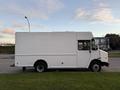 White 2017 Freightliner M Line delivery truck with a boxy shape and a single rear wheel visible from the side