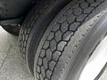 Close-up of a 2020 Hino 338 tire showing the tread pattern and sidewall details
