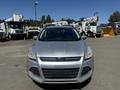 Front view of a silver 2014 Ford Escape showcasing its distinctive grille headlights and bumper design