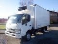 A white 2015 Hino 195 refrigerated truck with a boxy cargo area and a front-mounted cooling unit