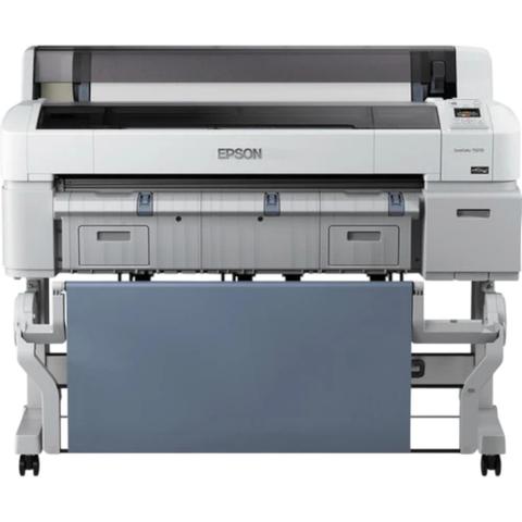 Epson SureColor T5270 36 inch large-format inkjet printer with a sleek white design and multiple ink cartridges visible in the front