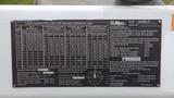 A load capacity data chart for an Altec D2045A boom truck showing weight limits for different configurations and operational guidelines