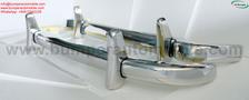 Two polished chrome bumpers designed for a Mercedes Ponton 6 cylinder W180 220S Coupe Cabriolet from 1954 to 1960