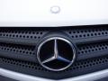 Close-up of a 2016 Mercedes-Benz Sprinter front grille featuring the iconic three-pointed star logo and perforated black trim