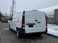 A white 2019 Mercedes-Benz Metris van parked on a snowy surface showing its rear door and sleek design