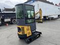 2024 AGT Industrial Yellow H13R Mini Excavator featuring a cab with large windows articulated boom and undercarriage with tracks