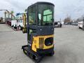 2024 AGT Industrial Yellow H13R Mini Excavator with a compact design and enclosed operator cabin featuring large glass panels and tracks for mobility