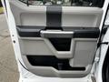 2020 Ford F-350 SD door panel featuring a combination of black and gray materials with a built-in armrest and storage compartment